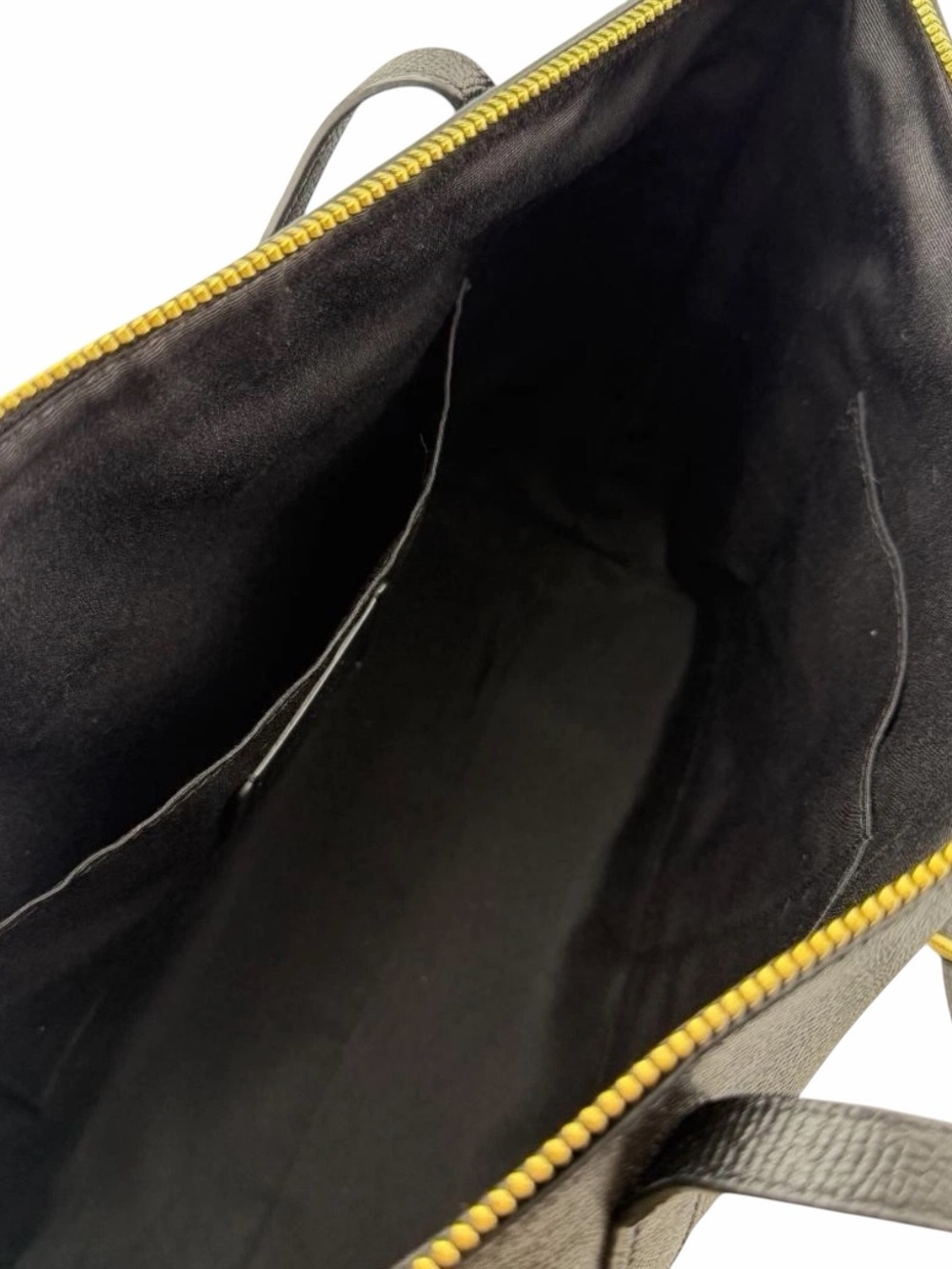 Coach Fiona Zip Tote Bag in Black Crossgrain Leather with Gold Hardware - Picture 6 of 8